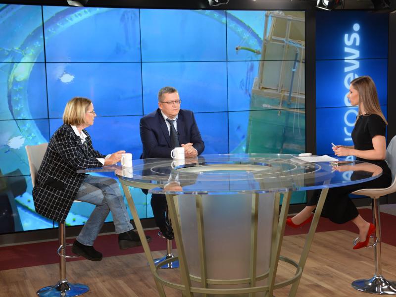INTERVIEW OF THE JSC KIEP CHAIRMAN OF THE BOARD OF IN THE EURONEWS STUDIO